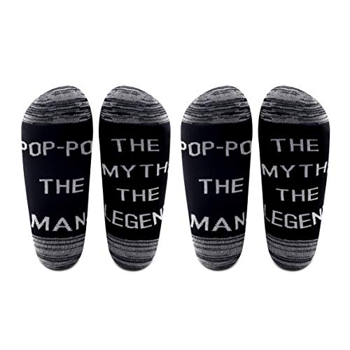 LEVLO Pop Gift Pop-Pop the Man The Myth The Legend Socks Father's Day Gift for Dad Grandpa Men Birthday Gift