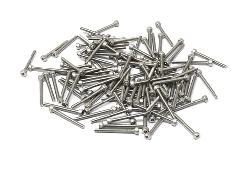 Image of iexcell 100 Pcs M2.5 x 25mm Thread Pitch 0.45 mm Stainless Steel 304 Hex Socket Head Cap Screws Bolts Kit