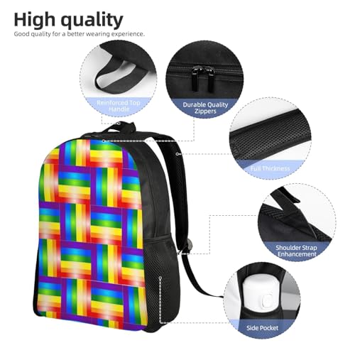 LGBT Pride Flag Gay Lesbian Rainbow Backpack Simple Leisure Travel Backpack Outgoing Daypack 16 inch4