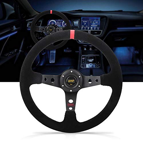 Car Steering Wheel, Universal 35cm/14inch 6-Bolts Auto Car Racing Steering Wheel with Horn Fits for Most Vehicle and Racing Car(Color: Red) - Thumbnail 7
