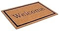 BIRDROCK HOME Welcome Door Mat - Decorative Entry Rug - Outdoor Durable Floor Doormats for Front Door, Entrance, or Cabin - Heavy Duty, Natural Coir for Muddy Feet - 24 x 36 Inch - Vinyl - Oversized