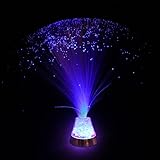 OSALADI Flower Lamps 13 Inch LED Color Changing Fiber Optic Light Battery Powered Ice Fiber Mood Novelty Lamps with Crystals Base Sensory Light for Wedding Valentines Day (Blue Light) LED Decor