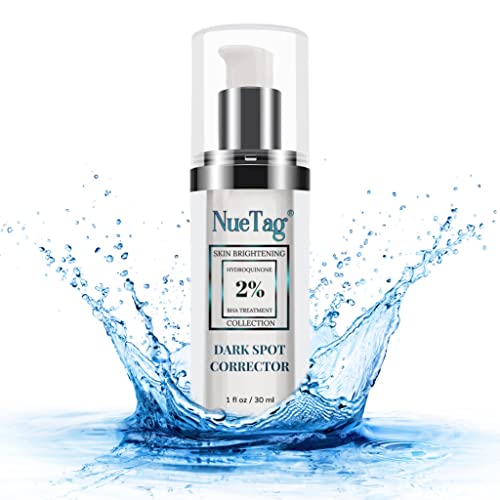 NueTag Dark Spot Corrector Remover Serum for Face Freckle Melasma Pigmentation with Kojic Acid, Salicylic Acid, Azelaic Acid, Lactic Acid