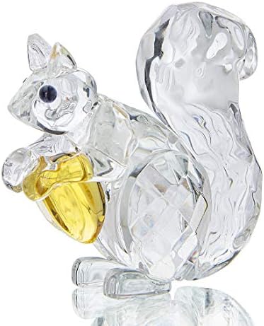 Crystal Animals Squirrel Collectible Figurine Glass Paperweight Table Centerpiece Ornament