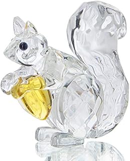 Crystal Animals Squirrel Collectible Figurine Glass Paperweight Table Centerpiece Ornament