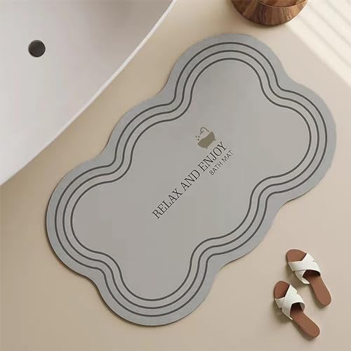 DALINA Textil - Alfombrilla para baño antilizante, Alfombra de Espuma viscoelástica 40 x 60 cm, Lavable, Absorbente.