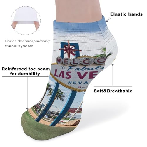 Las Vegas Unisex Ankle Socks Athletic Breathable Low Cut Comfortable Sock3