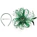 Fascinators Hats 20s 50s Hat Pillbox Hat Cocktail Tea Party Headwear with Veil for Girls and Women (US, Alpha, One Size, A-Green)