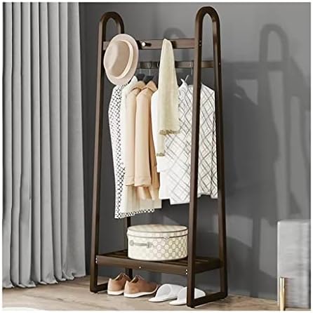 NEPHEW Coat Rack with Shelf Freestanding Coat Rack Clothes Rack with Shelves Heavy Duty Clothing Racks for Hanging Clothes Garment Rack (Color : Walnut, Size : 60 * 38 * 160cm)
