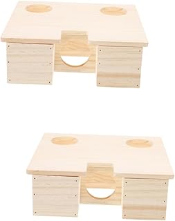 NOLITOY 2 Pçs Gaiola De Hamster Casa De Madeira Plataforma Hamster Escada Casa Hamster Esconderijo Pequeno Animal Esconderijo Hamster Esconde Túneis De Hamster Hamster Dormir Decorar