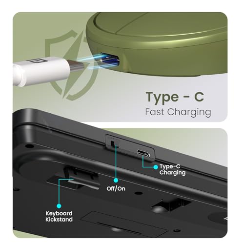 Image of Portronics Key11 Combo Rechargeable Wireless Keyboard and Mouse Set, Bluetooth 5.3&2.4GHz Wireless,Type-C Fast Charging,Gradient Keys, Noiseless Typing, High Precision Mouse, for PC&Laptop(Green)