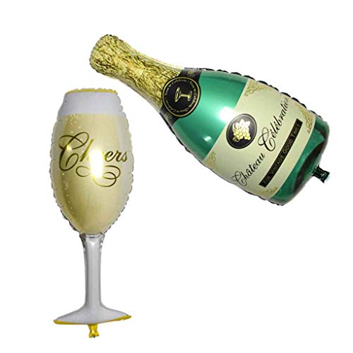 DJYJD Decoración Decoración de la Botella de champán Copa Cerveza Papel de Aluminio Partido Balón de cumpleaños de la Boda Impulso del Partido Globos de Helio