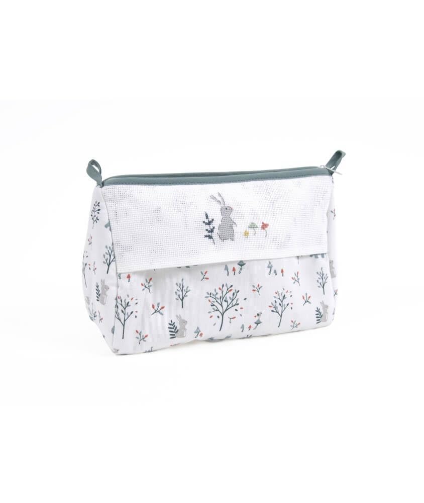 DMC - Trousse de toilette à broder | Forêt enchantée | Motif gratuit inclus