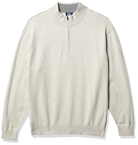 Cutter & Buck Men's Cotton-Rich Classic Lakemont Anti-Pilling Half-Zip Sweater