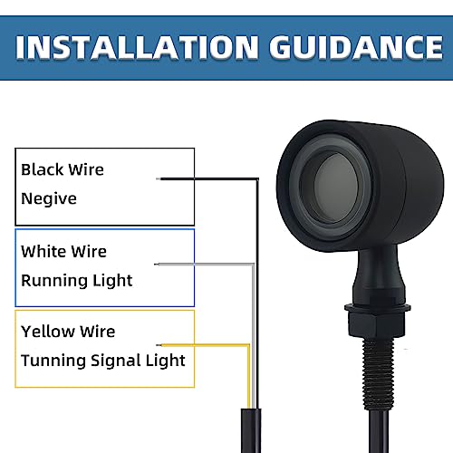 Image of Motorcycle Turn Signals LED Front Lights 2 PCS, Vintage 40 LEDs Switchback White Amber Light for Running Turn Blinkers Universal Fit Chopper Bobber-Black