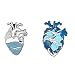 Sunvy Unique Ocean Heart 2 in1 Art Enamel Pin Backpack and Lapel Novelty Brooch 2PC