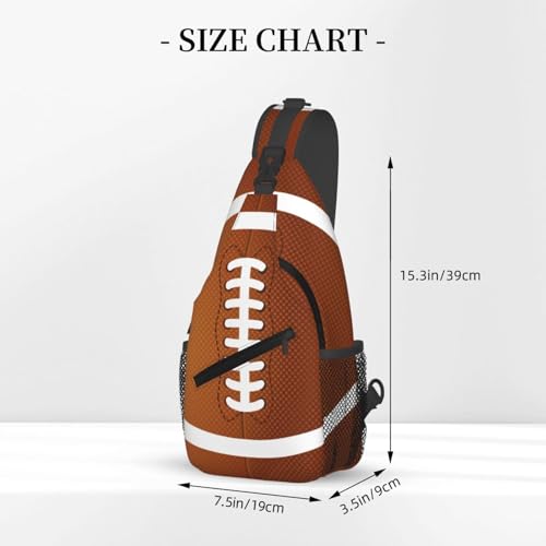 Football Print Crossbody Sling Bags for Women Men American Football Rugby Ball Pattern Travel Sling Backpack Casual Shoulder Bag Sports Ball Team Popular Art Gym Sports Hiking Daypack2