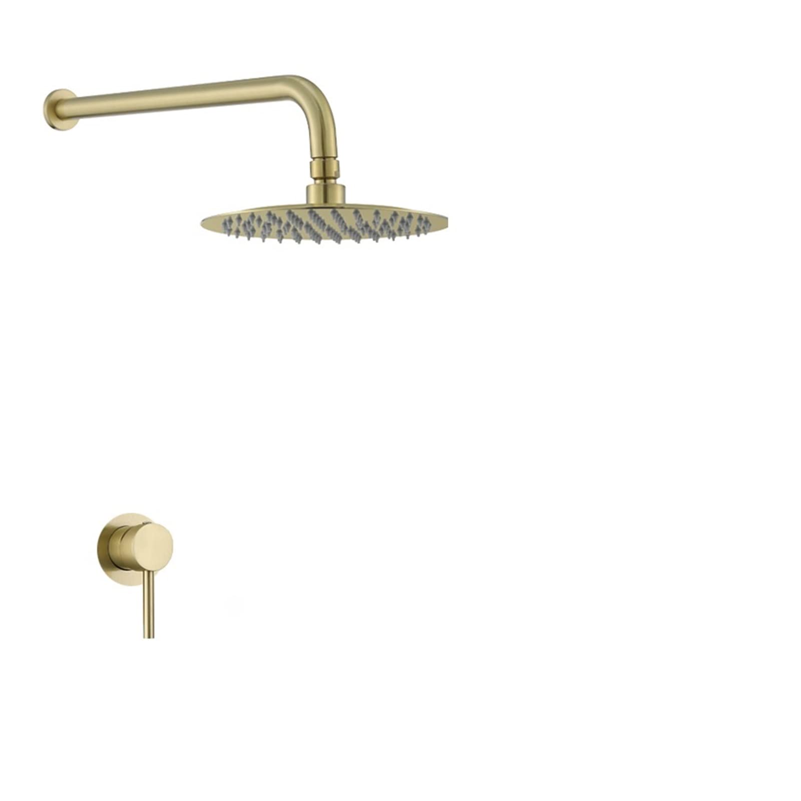 Douche supérieure et bras or brossé pommeau de douche pluie ronde