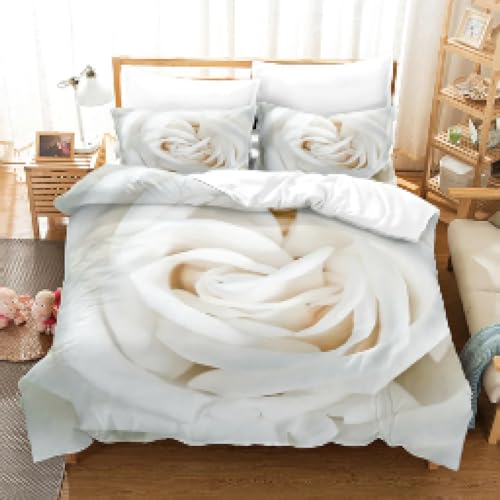 Housse de Couette King Size Imprimés en 3D Roses et Pétales - 2
