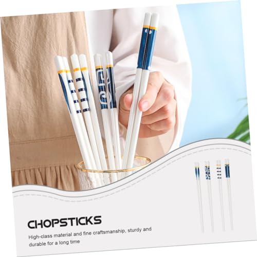 Palillos chinos de cerámica PRETYZOOM de 4 pares portátiles para mesa 6
