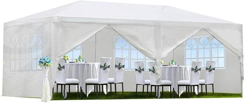 10x20 Outdoor Heavy Duty Party Tent, Large Waterproof Wedding Event Shelter with 6 Removable Sidewalls for Patio Outdoor Garden Events
