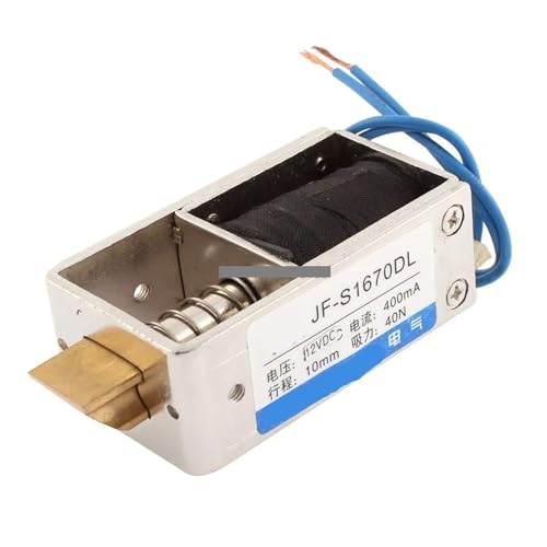 DC 12V 24V 400mA 10mm Stroke 40N Force Push Pull Type Frame DC Solenoid Electromagnet Magnet JF-S1670DL(24V)