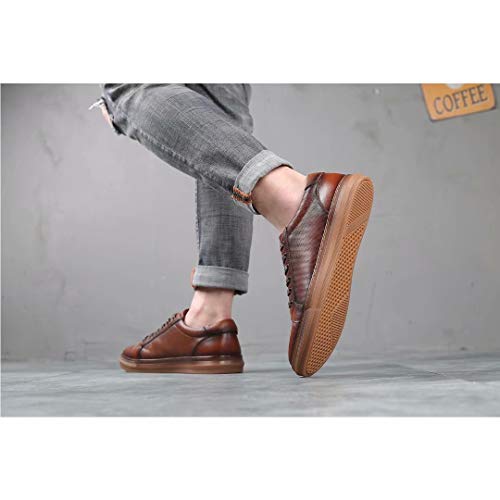 Image of Arkbird Casual Sneakers, Breathable Lace-Up Leather Walking Shoes Comfortable Fashion Sneakers for Men Daily Work