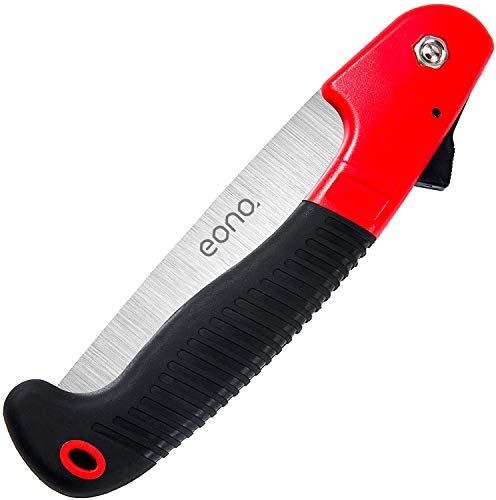Foto von Amazon Brand – Eono 7-Zoll-Klapphandsäge, Astsäge mit scharfer Klinge, festem Griff und Sicherheitsverschluss (Rot)