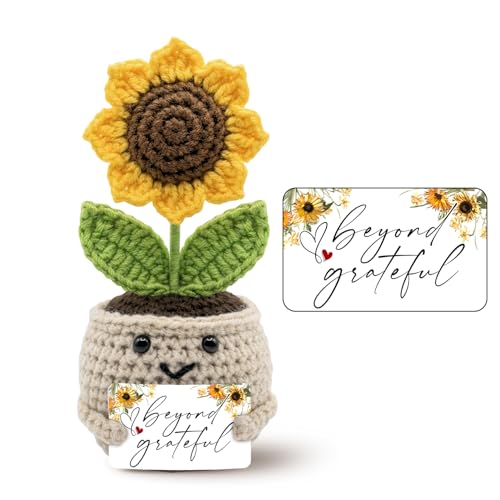 MagicArtCanvas Crochet Sunflower Plush Thank You Gift – “Beyond Grateful”...