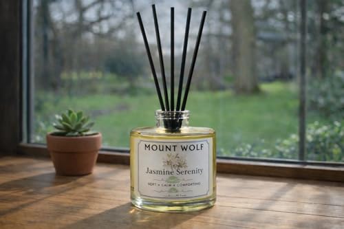 Image of Jasmine Serenity Reed Diffuser Air Freshener 50ml with 5 Premium Black Reed Sticks | Long Lasting Floral Fragrance for Home, Bathroom, Office desks & Small Rooms