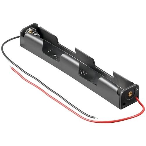 CABLEPELADO Portapilas Plano | Soporte de Batería AA | Incluye Cable de 200mm | Voltaje Total: 3V (1.5V por Pila) | Apto para 2 Pilas LR6 AA (FR6, HR6, LR6)
