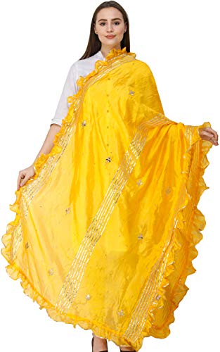 Dupatta from Amritsar with Gota Patches and Frill Border - Art Silk