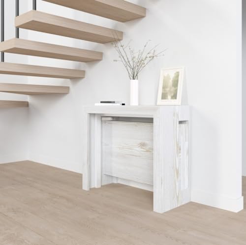 VE.CA - Tavolo Allungabile Mercurio, Made in Italy - Console Allungabile con Porta Prolunghe fino a 3 Metri, 14 Posti Shabby Chic - Moderno da Esterno e Sala da Pranzo (14 Posti, Shabby Chic)