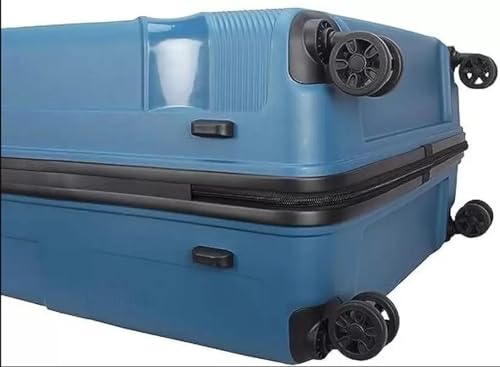 Image of American Tourister Kamiliant Cabin Luggage Polyproplyene Dual 4 Spinner Wheels Trolley Bag /Luggage,with 3 Years International Warranty 55 cm (Blue)