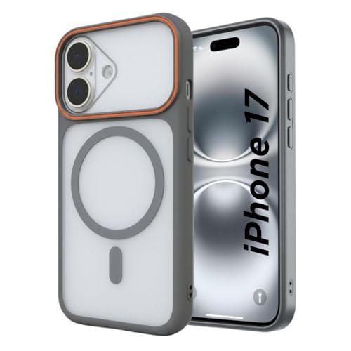 Image of AIBEX Magnetic Compatible Shockproof Case for iPhone 17 - Slim Protective Back Cover with Camera Lens Protection, Strong Magnetic Support, Anti-Slip Grip, Military Grade Drop Protection (Grey)