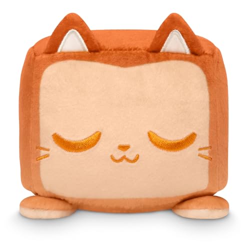 TeeTurtle Reversible Bread Scented Cat Plushie - 4-Inch Two-Sided Flip Plush Toy with Embroidered Details - Cute Mini Collectible Plush for Kids,...
