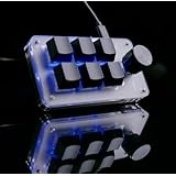 SIKAI CASE マクロキーボード 片手キーボード【3種接続＆2.4Gレシーバー付属&RGB】カニカルキーボード 軸体交換 6キー1ノブ【Bluetooth/2.4G/有線に対応 Delay機能 3層レイヤー付き 18キャラクタ 6連打 】プログラマブルキーボード Bluetooth 片手 小型キーボード プログラマー向き ゲーム/メディア/作業制御 (6キー, 黒RGB 無線)