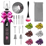 Electric Nail File, 10 Speeds Cordless Nail Drill with LED Light, Portable Manicure Pedicure Kit for Acrylic Gel Nails Thick Toenails Nail Grind, Hand Natural Nails Care - 10 Bits & 120 Sanding Bands
