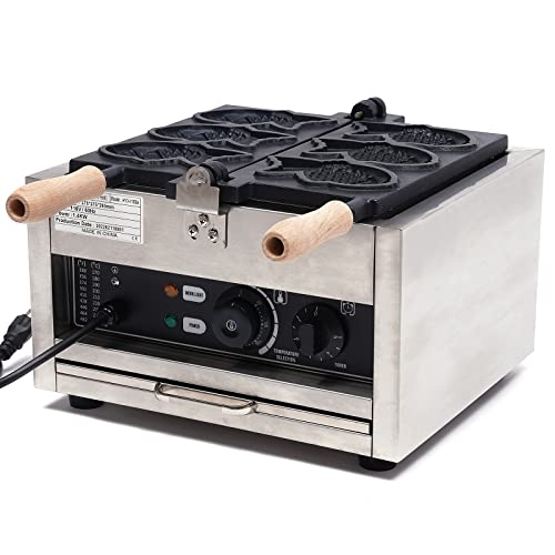 GXFCHYL 3 Pcs Taiyaki Making Machine Non Stick Japanese Fish Type Waffle Machine Electric Waffle Maker Japanese Taiyaki Making Machine Muffin Machine for Commercial Home Use