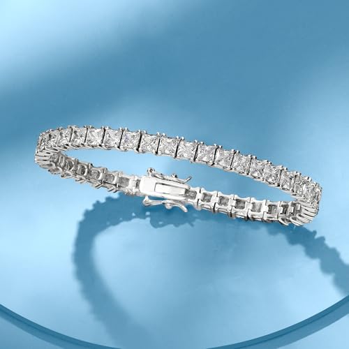 Ross-Simons 16.00 ct. t.w. Princess-Cut CZ Tennis Bracelet in Sterling Silver4