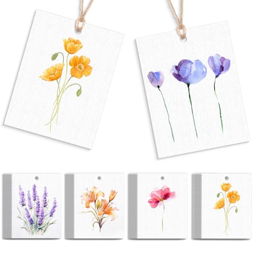 AmazingSpark 50 Set Floral Blank Gift Tags with...