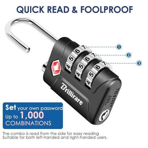Brillirare-4-Pack-TSA-Approved-Luggage-Locks-Combination-Travel-Padlock-3-Digit-Waterproof-Lock-TSA-Accepted-Outdoor-Keyless-Resettable-Lock-for-Lockers-Bags-Backpack-Gym-Gate-Black