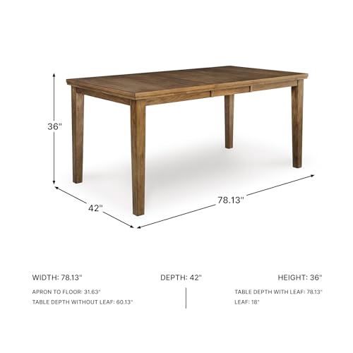 Image of Signature Design by Ashley Vallister Casual Counter Height Dining Extension Table with Burnished Edges, Light Brown