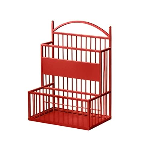 Sywlwxkq Umbrella Stands,Umbrella Stand High Temperature Paint Wrought Iron,Large Capacity Umbrella Bucket for Household Hotels,Red,68X26X48Cm