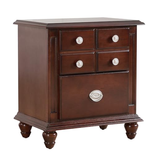 Passion Furniture Summit 5-Drawer Cappuccino Nightstand PF-G5950-N