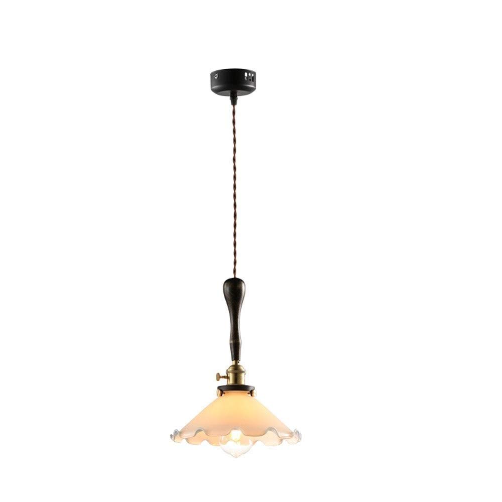 Lampe de plafond américaine rétro E27 avec suspension en verre lotus