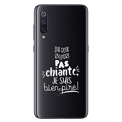 ZOKKO Case for Xiaomi Mi 9 Je suis Pas Chiante Je suis Bien Pire Transparent Soft White Ink