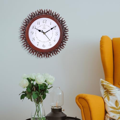 Image of Sehaz Artworks Wall Clock for Living Room Stylish | Wall Watch for Living Room | Wall Clock for Hall | Clock for Home - Silver 24x24 cm