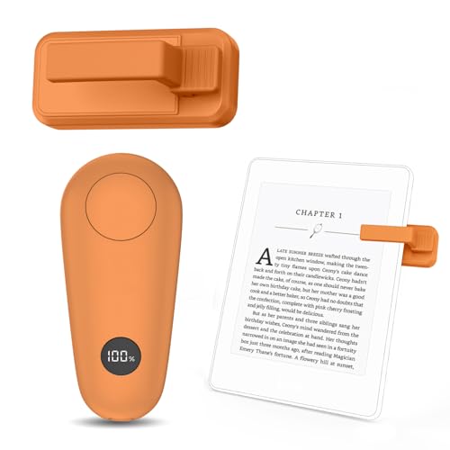 Image of RF Remote Control Page Turner for Kindle Paperwhite Scribe Accessories, Page Turner Clicker for iPad Tablets Reading Novels Taking, Phone Camera Video Record Triggers Remote, Orange