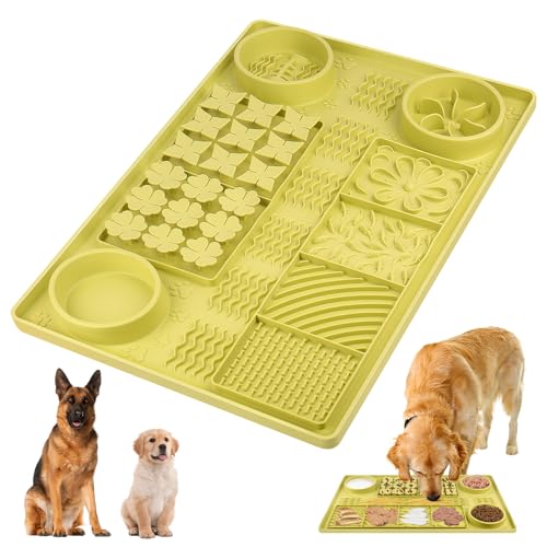31.5' x 20' Large Multi-Function Dog Food Mat,Silicone Dog Lick Mat, Slow Feeder Mat for Dogs, Pet...